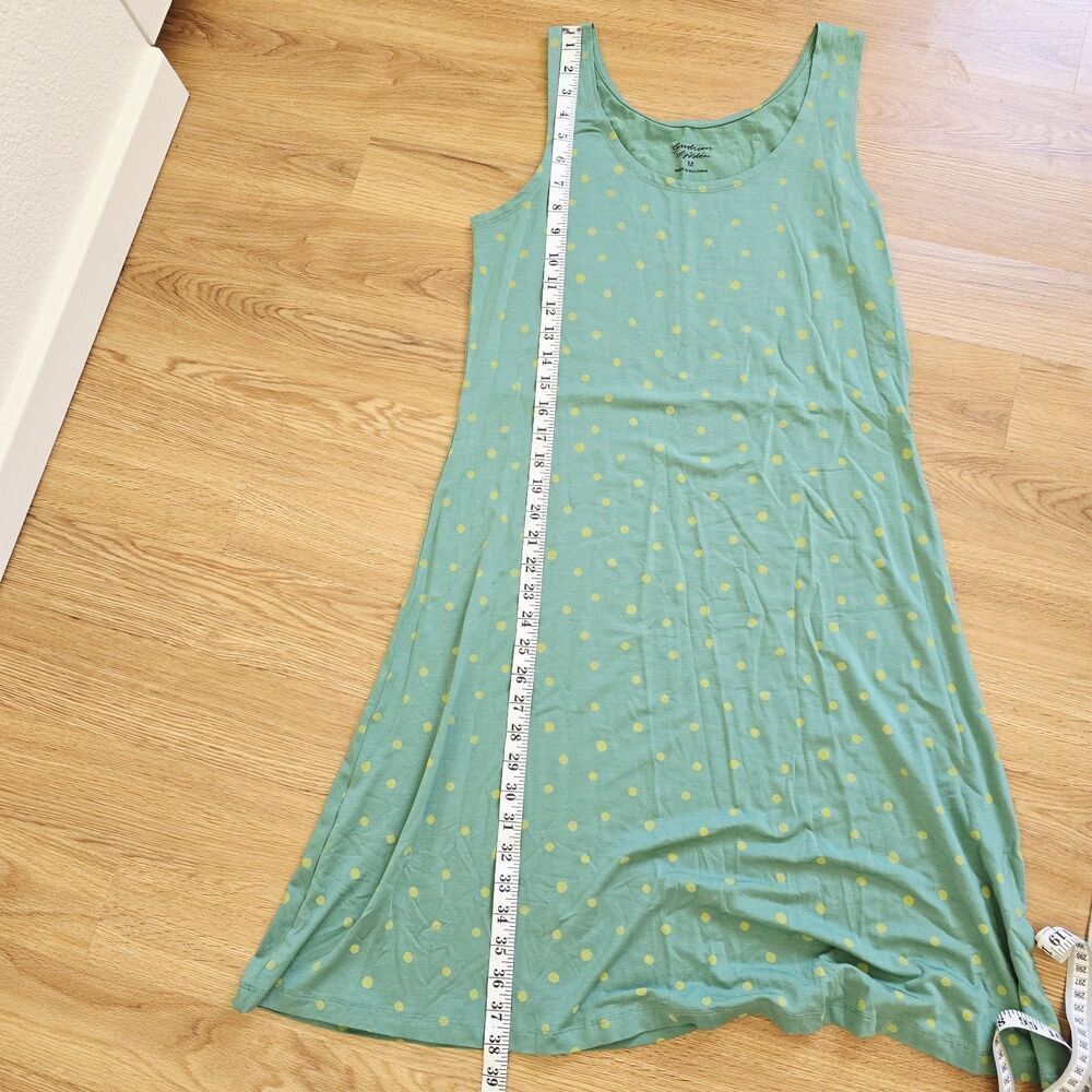 Gudrun Sjoden Lyocel Green Polka Dot Pytte Sleeveless Stretch Summer Dress Sz M - Picture 8 of 9